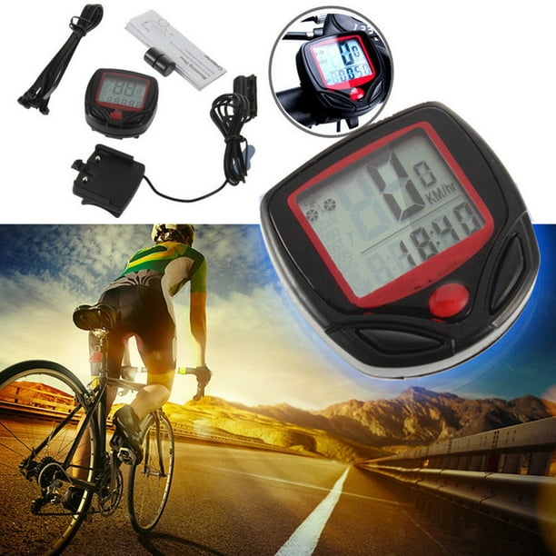 Digtal Speedometer Odometer LCD Waterproof Bike Bicycle Cycling Computer Black 